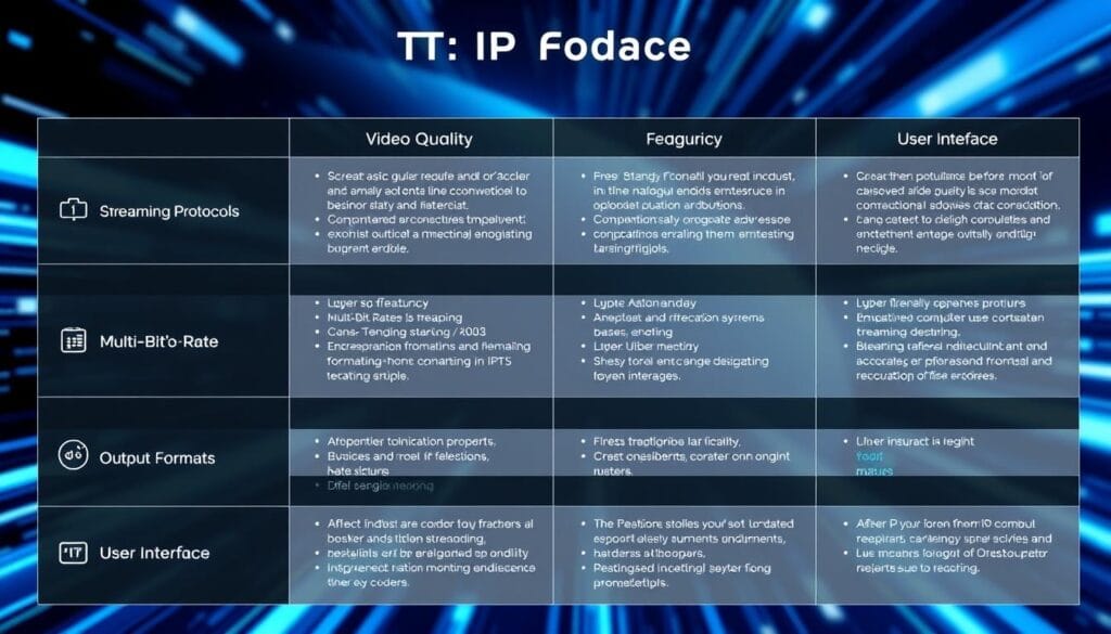 iptv encoder features table